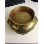 19th century Chinese Kylin mask handled bronze censer