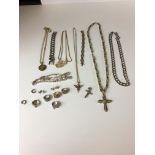 Quantity of 925 silver large gents necklaces, rings, bracelets etc