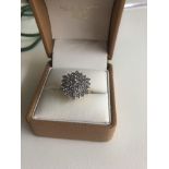 18ct Diamond cluster ring, total 2cts