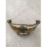 19th century Indo-Chinese double headed brass and copper elliptical vessel