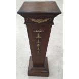 Mahogany Pedestal with gilt leaf decoration.