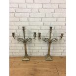 19th C Pair of Elkington and co candelabra, silver-plated fine quality.