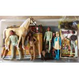 Boxed Geronimo by Marx and boxed Horse ""Thunderbolt"" and five other figures
