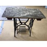 Marble topped sewing table.