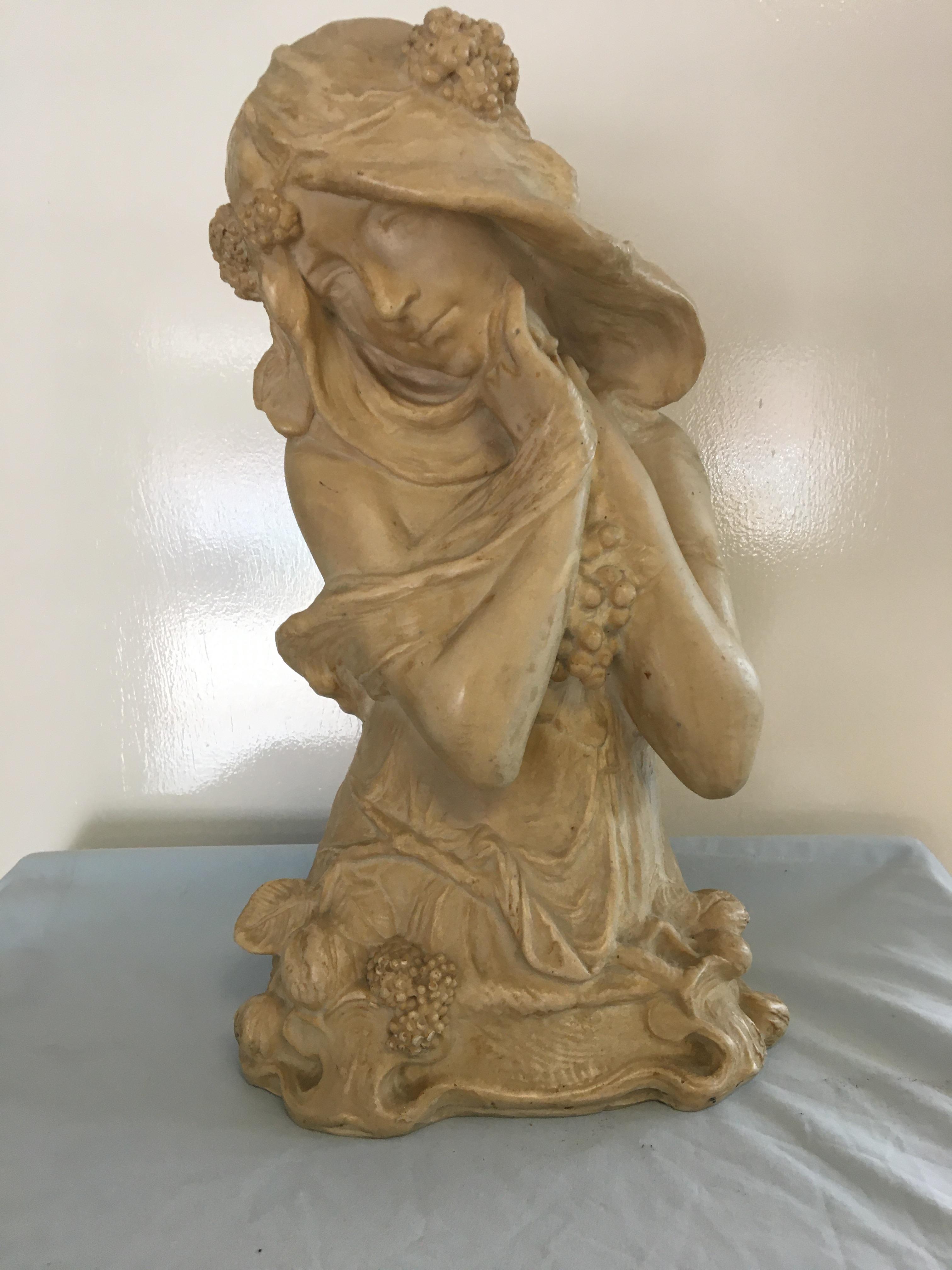 Large resin Art Nouveau figure of a woman.