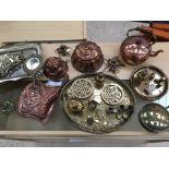 Qty of copper and brass to include jelly moulds.