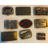 Vintage belt buckles, Winchester, Colt and Budweiser.