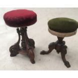 Two Victorian Mahogany adjustable piano Stools