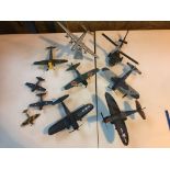 Large die-cast military planes and helicopter, to inc Enola Gay.