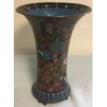 19th C Cloisonne Fan Vase.