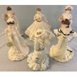 Six Coalport lady figurines and COA`s.