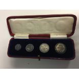 Cased 1929 Maundy set of coins, nice tone.