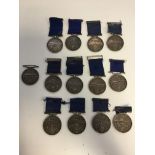 13 R.C.C.C.District Medals different makers and silversmiths marks to the ribbon suspension.to