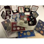 Qty cased and loose Silver Canadian Dollars and cased coins, BUNC etc.