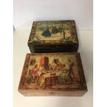 Two early 20th century wooden Spanish boxes