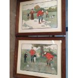 Pair of golfing prints by Victor Venner.