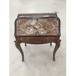 French Napoleon III Boulle work desk.full inlay to front and sides, opening to reveal desk with