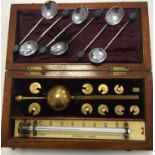 HM Silver coffee spoons and Cased Hydrometer by Stevenson of Edinburgh.