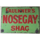 Double sided original Nosegay Shag tobacco enamelled tin sign.
