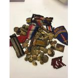 Qty of WWI and WWII items to inc buttons and Mons Star to 18580 L Cpl H Brown R.E.