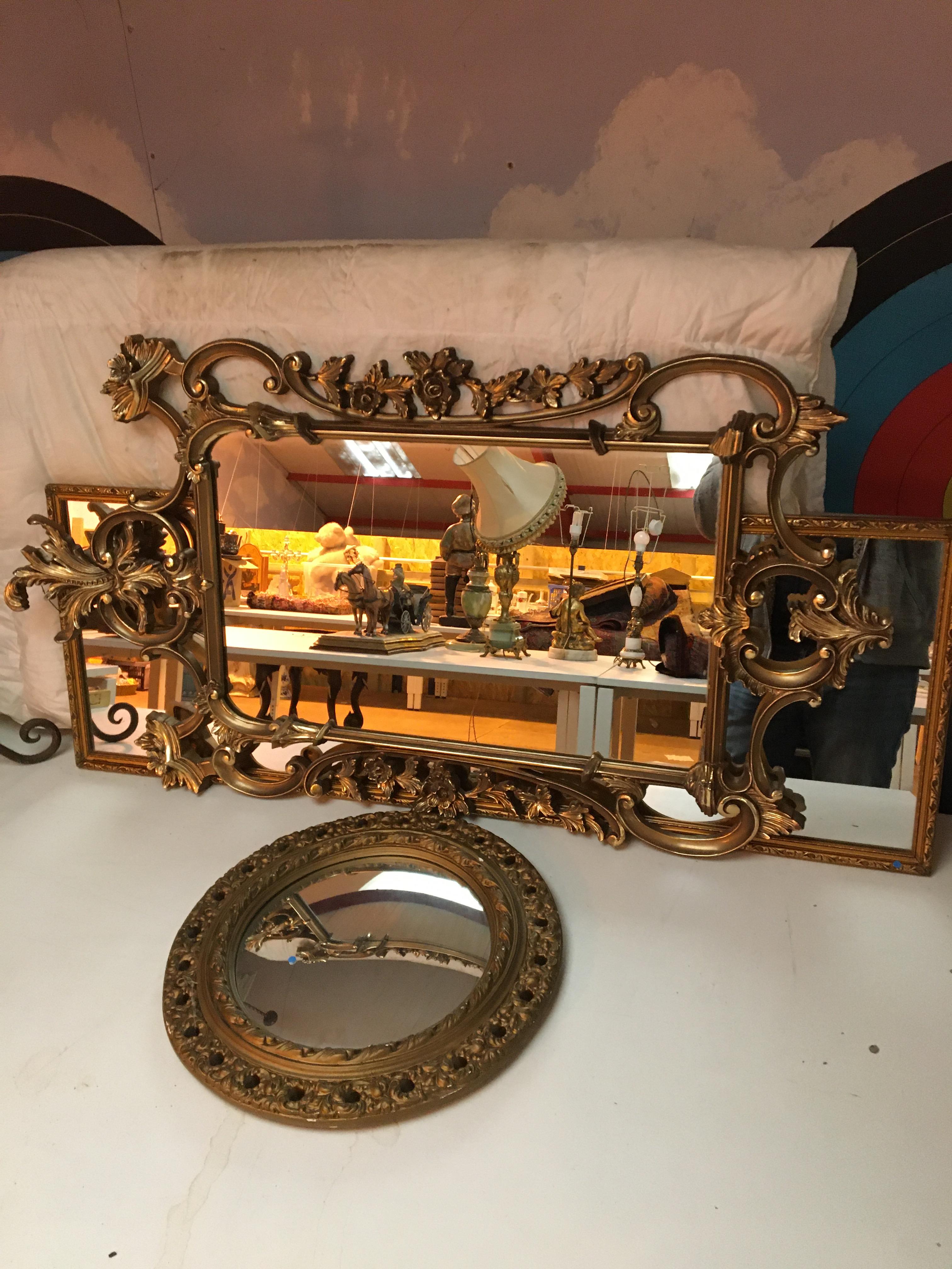 Three gilt mirrors.