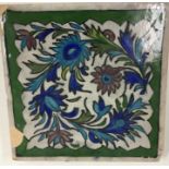 19th/20th Iznik tile with floral pattern, A/F.