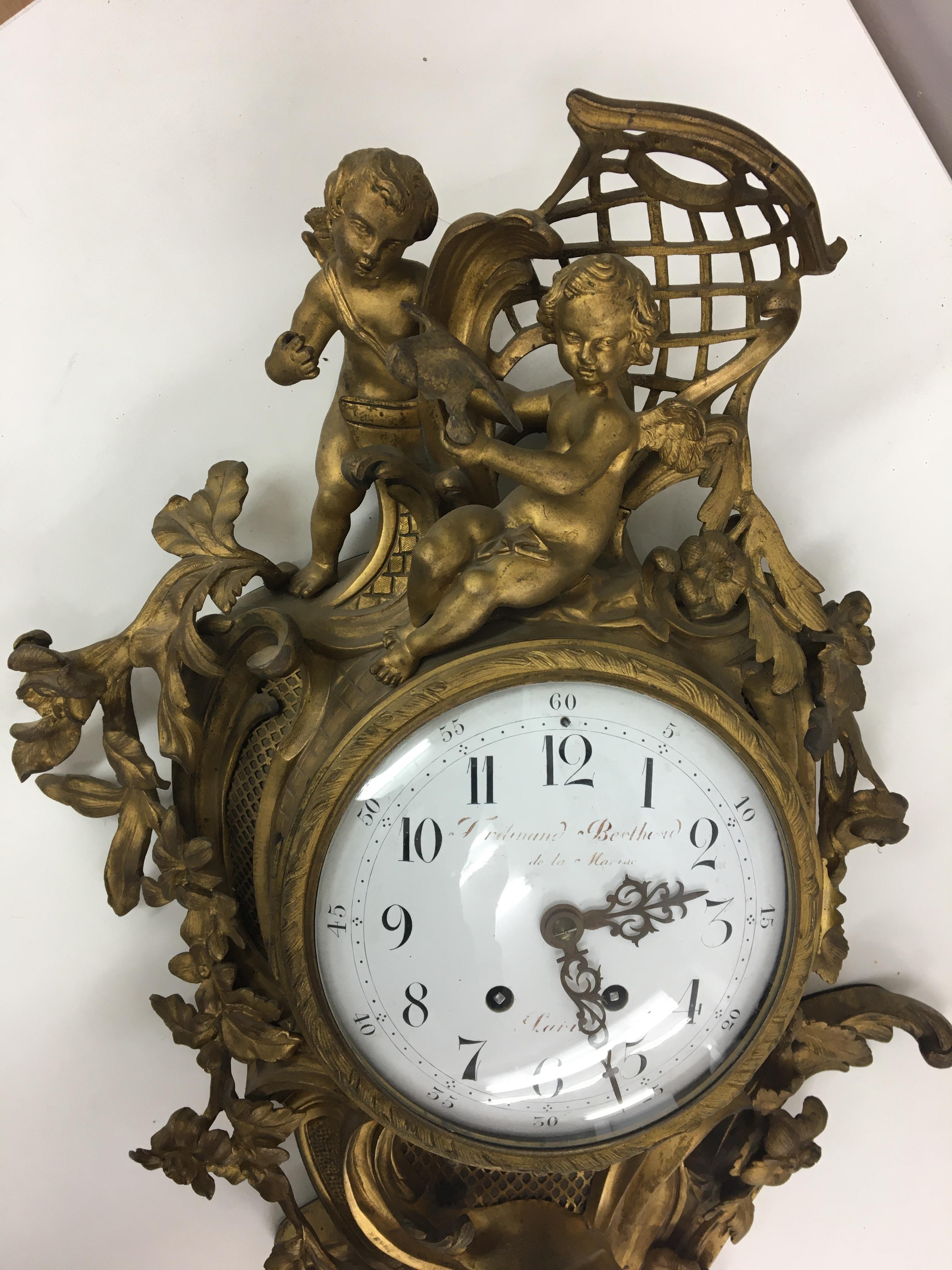 Ferdinand Berthaud (1727-1807) gilt wall clock - Image 6 of 8