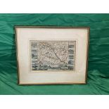 18/19th C Map of Hungary and fortresses, hand coloured along with map of London