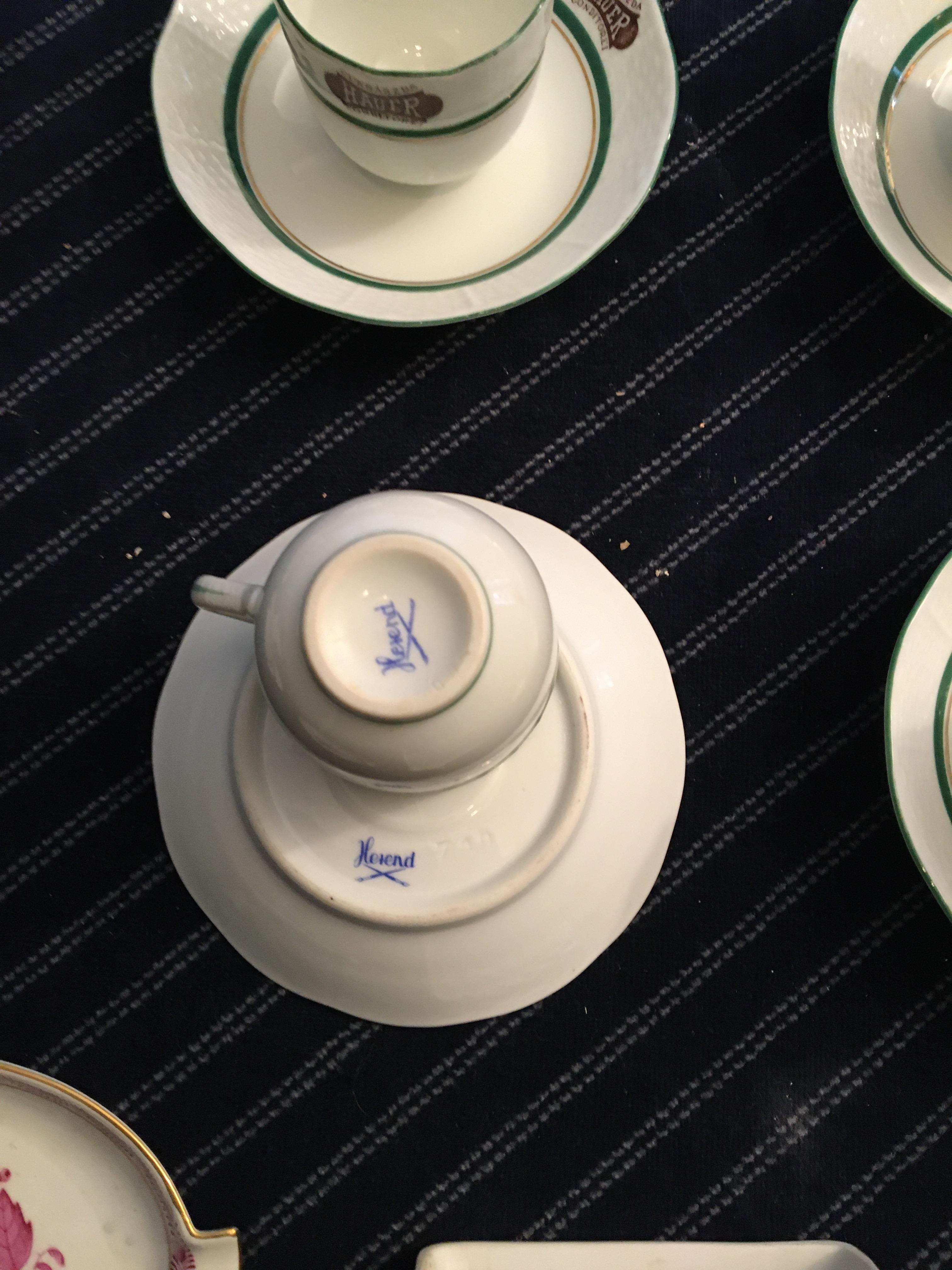 Vintage Herend cups and saucers and later Herend items. - Image 3 of 3
