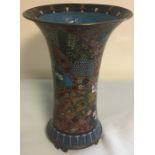 19th C Cloisonne Fan Vase.