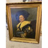 Large oil on canvas copy of Frans Hals "The Laughing Cavalier".