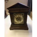 Victorian oak cased Bracket clock.retailed by Elkington and Co.