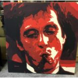 G Ioannou Ltd Ed 187/350 " The World is Yours" from Scarface. Damaged, Flaking.