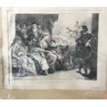 Hand signed E Delacroix lithograph"Voyez! ilL`empoisonne et lui vole le trone".