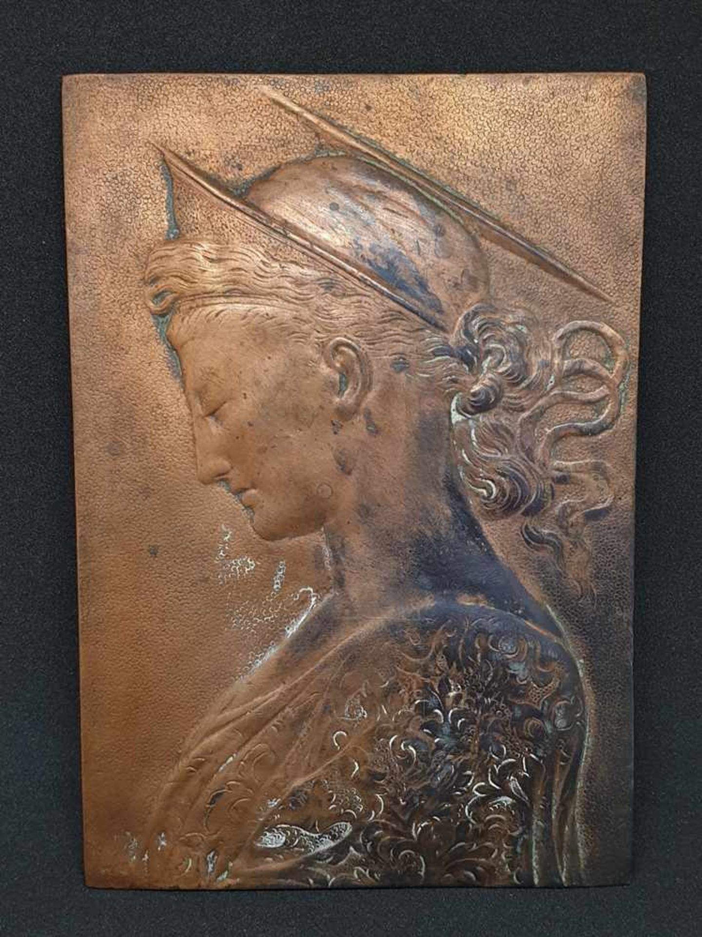 Bronzerelief, 18./19. Jahrhundert, Größe: ca. 14 x 10 cm ,<b