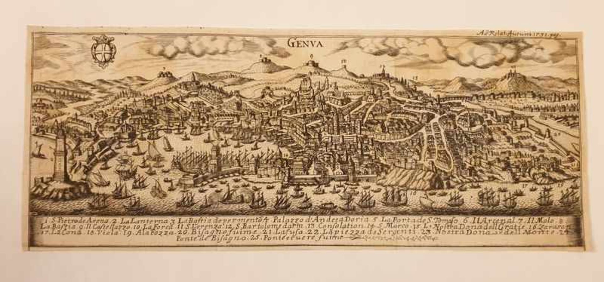 Genua , 1731, Kupferstich, Größe: ca.38x15 cm ,<b