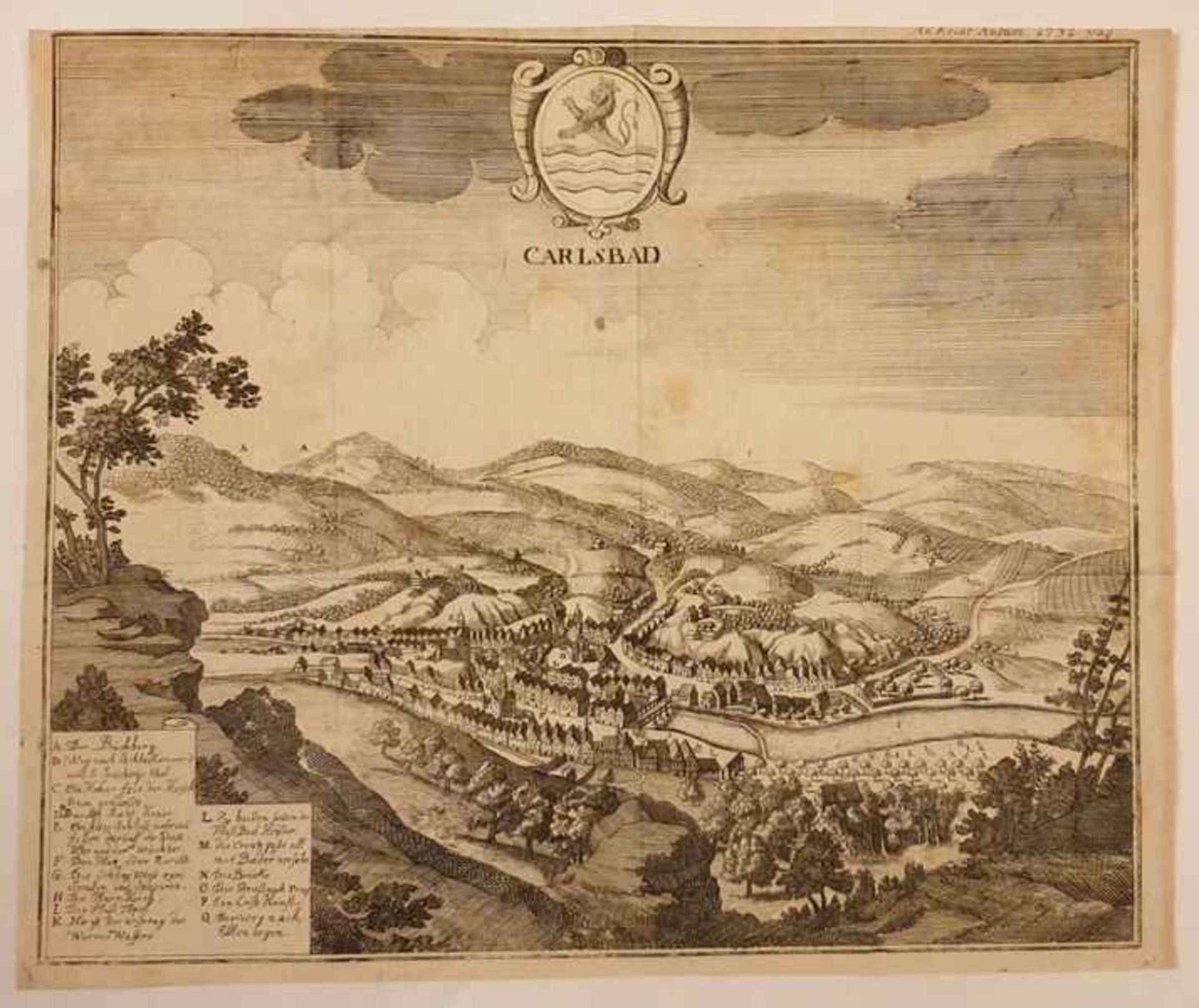 Carlsbad , 1732, Kupferstich ,Größe: ca. 38,5 x 32cm ,<b