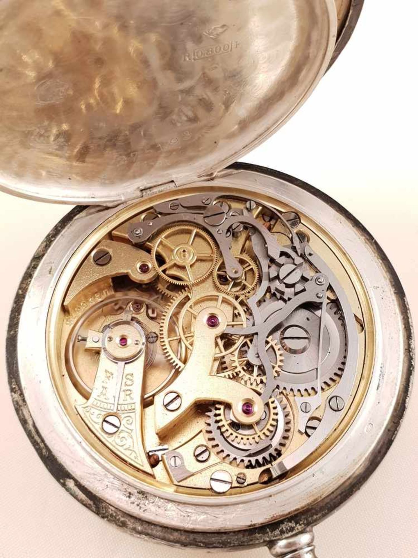 Taschenuhr Chronograph , Excelsior Park , Silber 800, Gehäusenr.: 275193, Zifferblatt leichte - Image 2 of 2