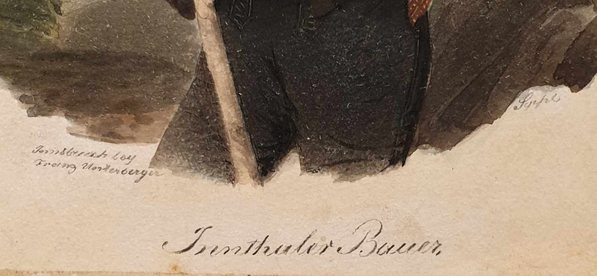 Franz Unterberger, Innthaler Bauer, Aquarell auf Paier auf Karton kaschiert, signiert: Franz - Image 2 of 3