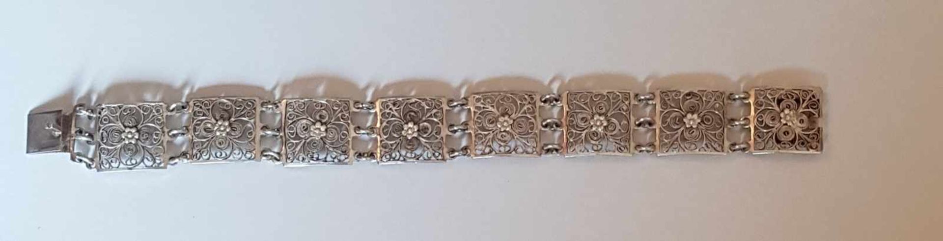 Armkette, Silber 800 , Länge 19cm , Filigranierarbeit, Steckschließe , 20,7g ,