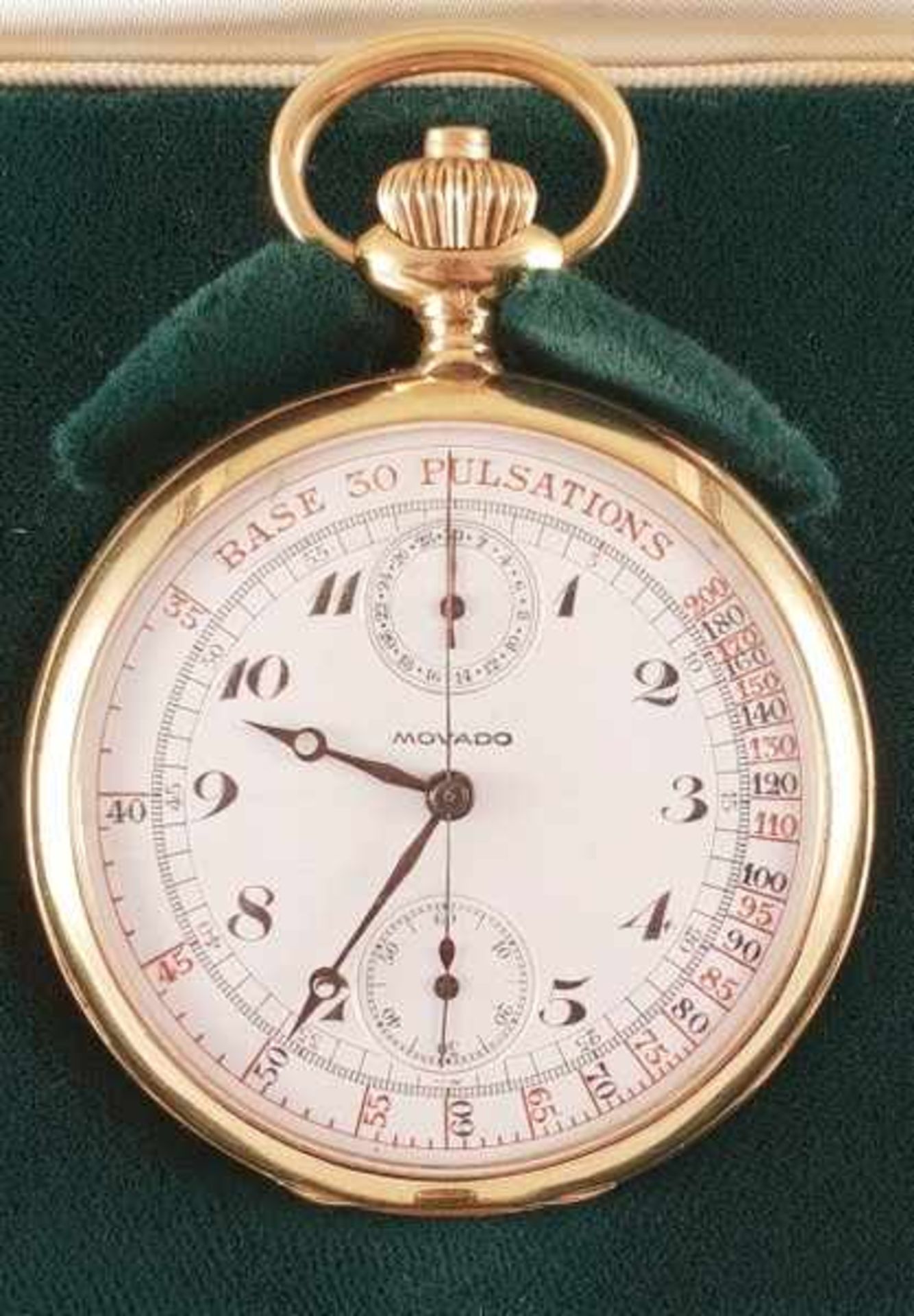 Movado , Taschenuhr Doctor’s Chronograph, um 1910<b