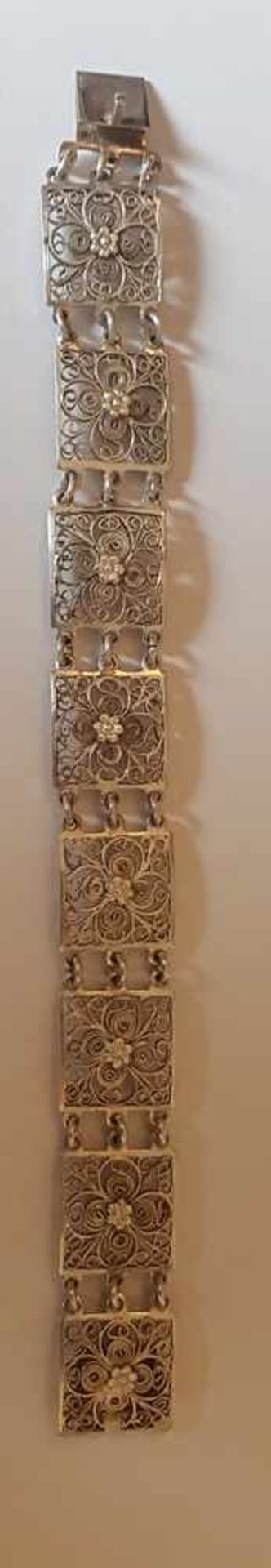 Armkette, Silber 800 , Länge 19cm , Filigranierarbeit, Steckschließe , 20,7g , - Bild 3 aus 3