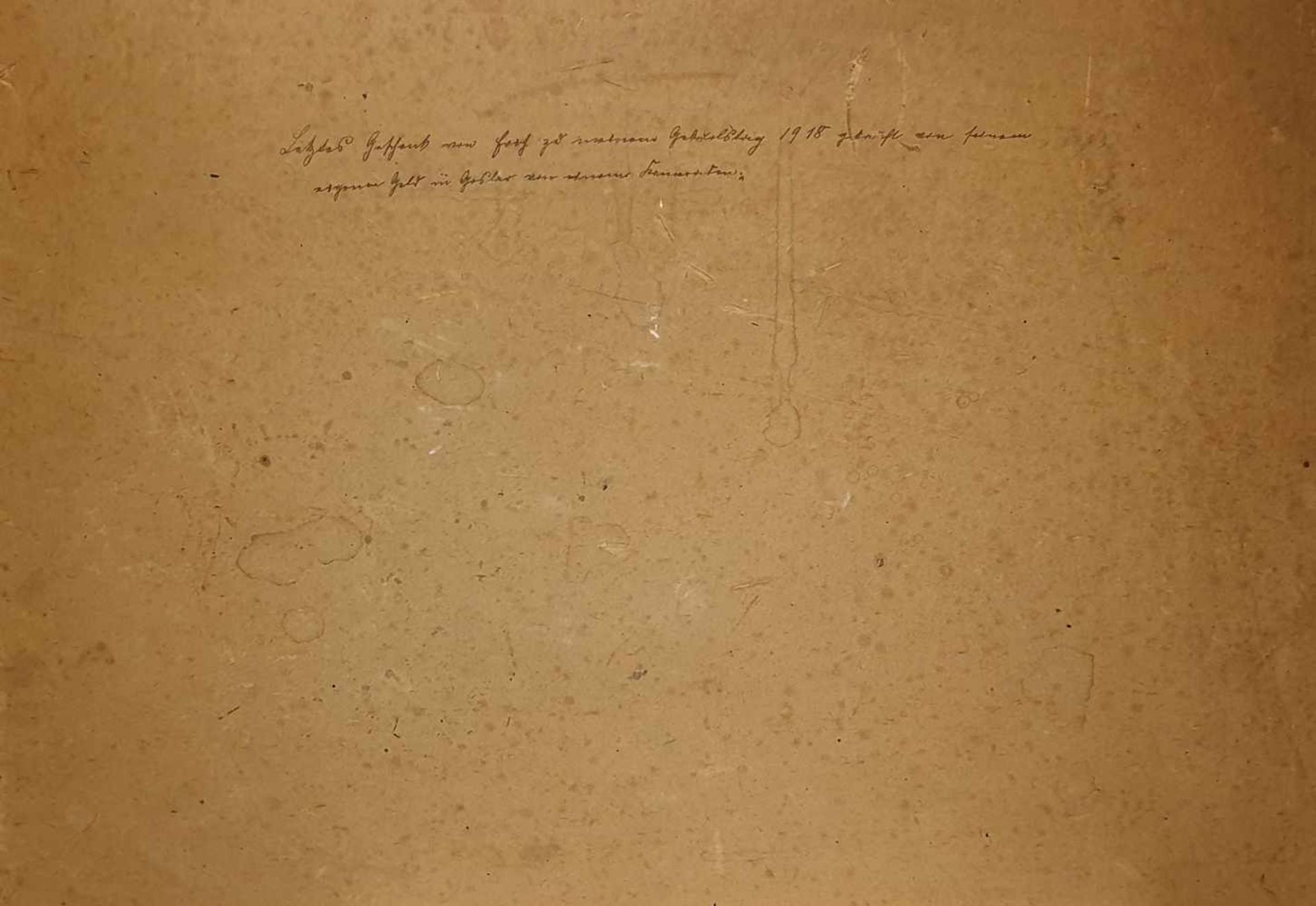 Uferlandschaft, signiert: K. Blau 1918 , Öl auf Malkarton , 49,5x36cm ,ungerahmt, beschädigt - Bild 3 aus 3