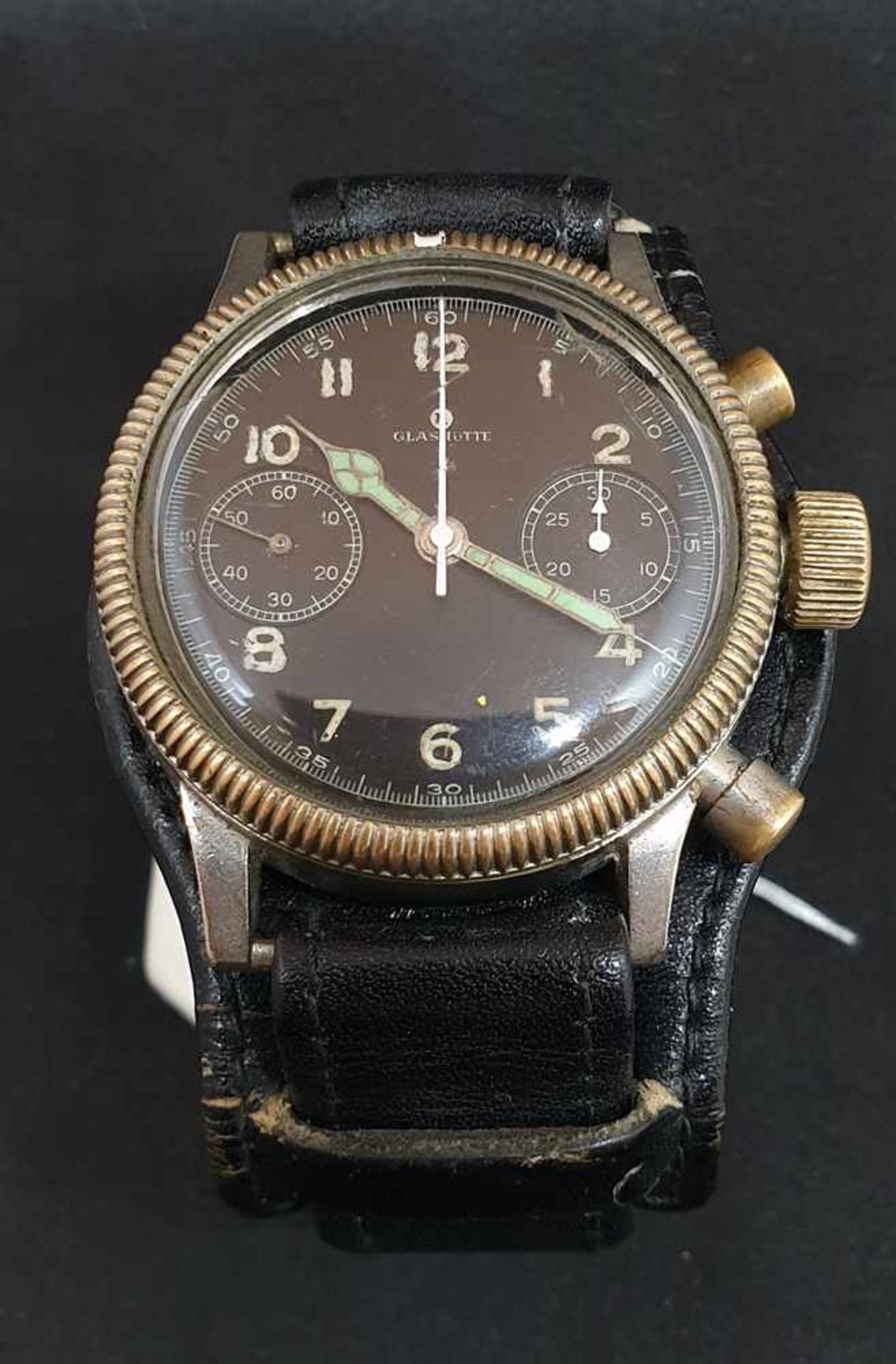Luftwaffe- Flieger Chronograph Tutima Glashütte, Cal. Urofa 59, Werknr.: 203975, um 1940 ,