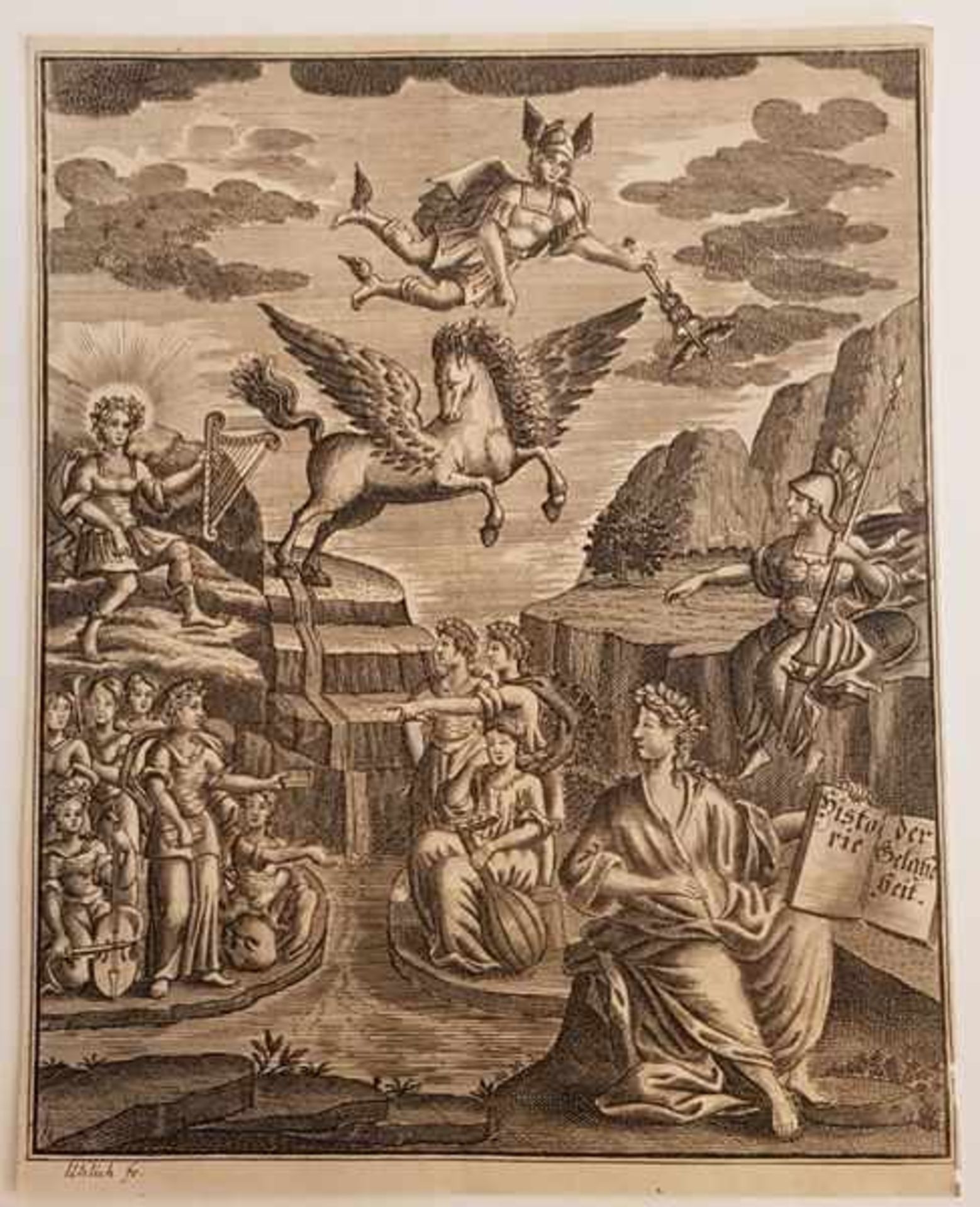 Gabriel Uhlich (1682-1741), Historie der Gelährheit ,Kupferstich , 18. Jahrhundert, Größe: 15,5 x