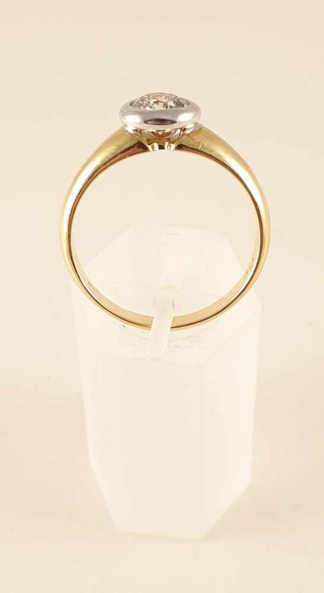 Diamant Solitär Ring, Diamant 1ct. Gold 750 , RW63 , Gewicht: 6,6g , Guter Farb- niedriger - Bild 3 aus 4
