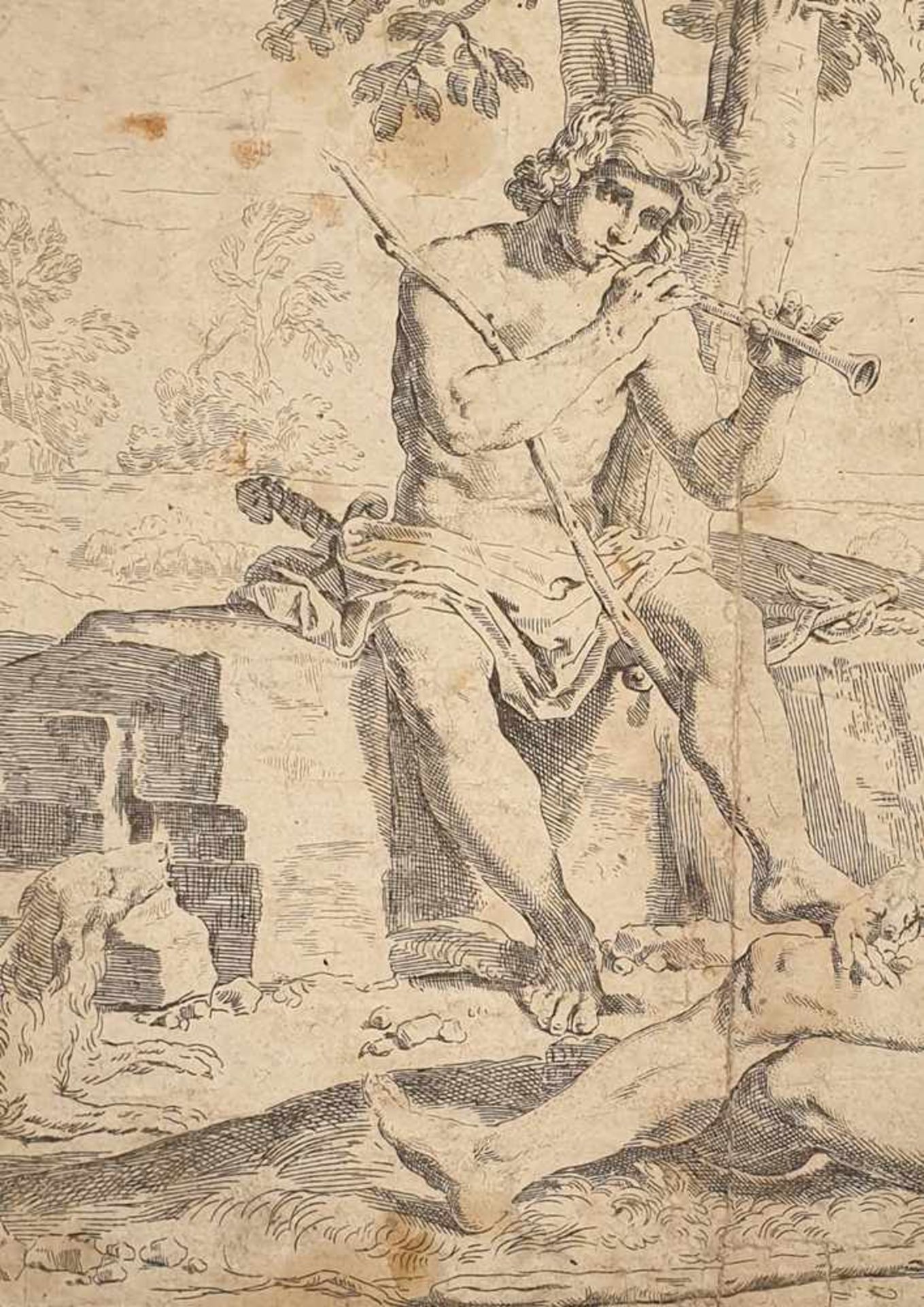Simone Cantarini (Pesar 1612-1648 Verona), Merkur und Argus, Radierung, 17.Jahrhundert, Größe:31, - Image 3 of 3