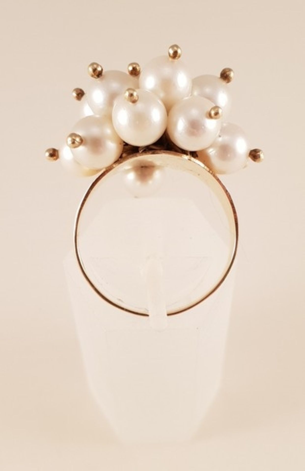 Ausgefallender Perlen Ring, Gold 585, Zuchtperlen, RW56 , 9,5g - Bild 2 aus 2