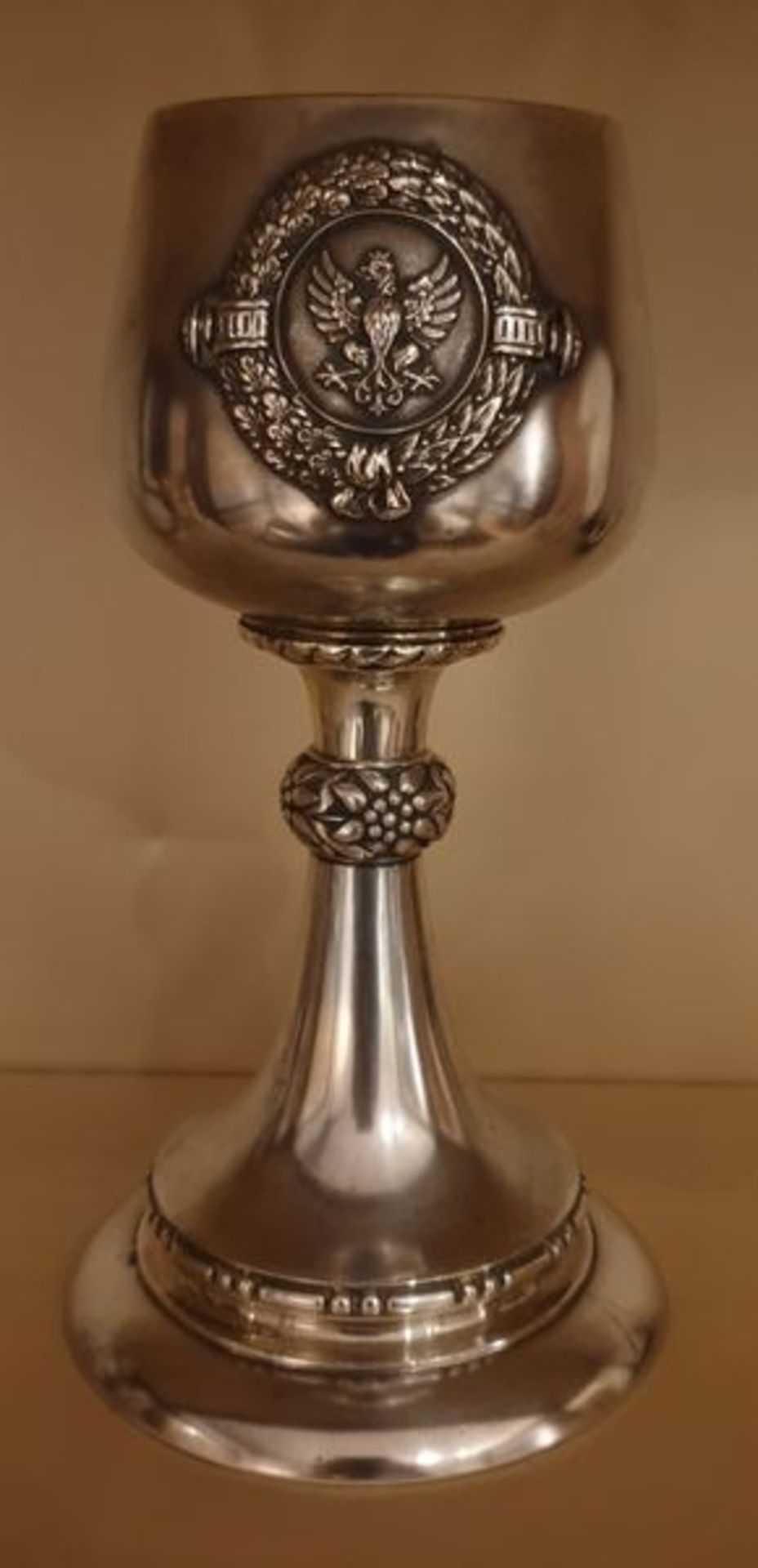 Silber Pokal , II Öster. Bundes Schießen zu Innsbruck 1885 , Silber 800 , Meisterpunze Norz , - Image 2 of 3