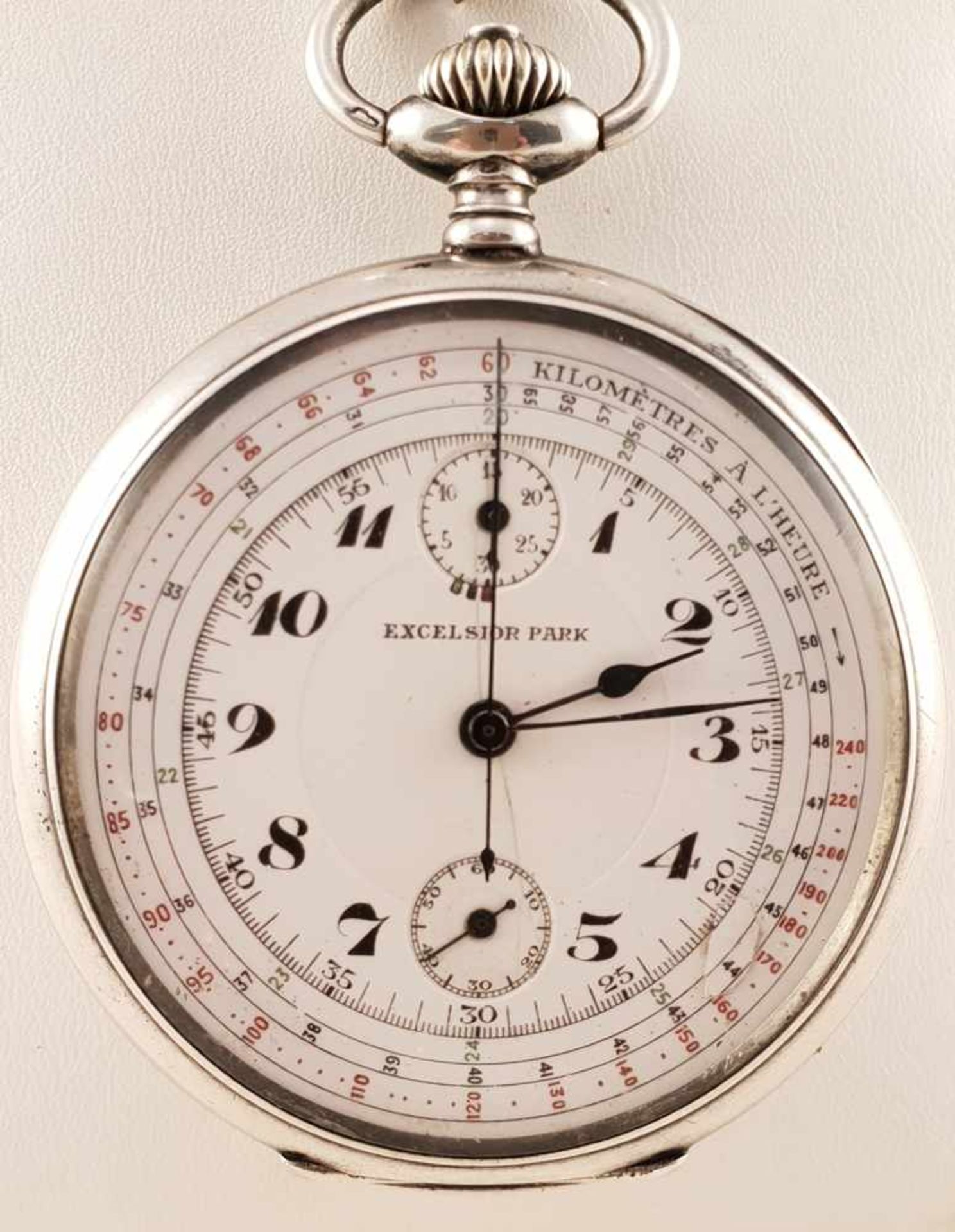 Taschenuhr Chronograph , Excelsior Park , Silber 800, Gehäusenr.: 275193, Zifferblatt leichte